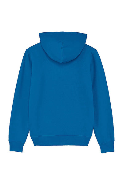 Royal Blue Orange Bicycle Printed Hoodie, Heavyweight, from organic cotton blend, Unisex, for Women & for Men