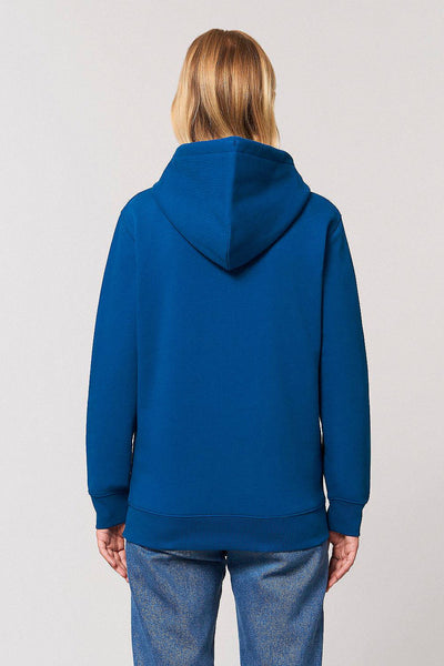 Blue Cool Pineapple Print Hoodie, Heavyweight, from organic cotton blend, Unisex, for Women & for Men