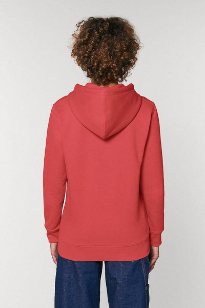 Red Organic Cotton Printed Hoodie, Heavyweight, from organic cotton blend, Unisex, for Women & for Men