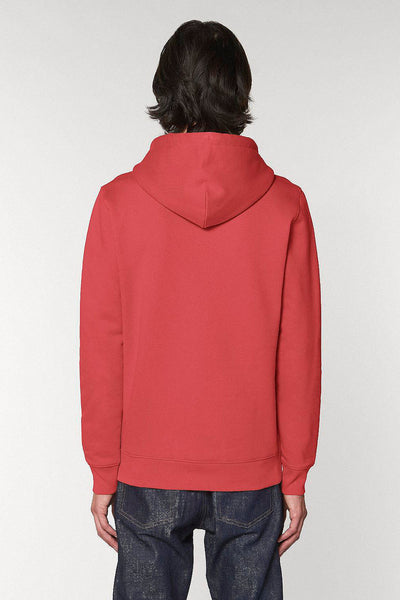 Red Organic Cotton Printed Hoodie, Heavyweight, from organic cotton blend, Unisex, for Women & for Men