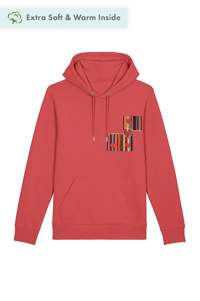 Red Love Heart Graphic Hoodie, Heavyweight, from organic cotton blend