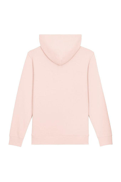 Light Pink Embroidered BHappy Logo Hoodie, Heavyweight, from organic cotton blend, Unisex, for Women & for Men