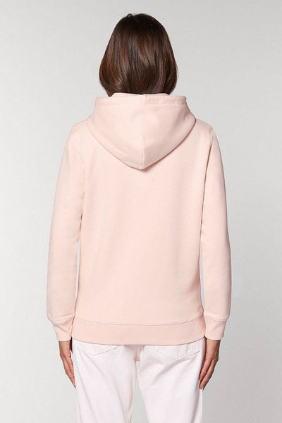 Light Pink Embroidered BHappy Logo Hoodie, Heavyweight, from organic cotton blend, Unisex, for Women & for Men