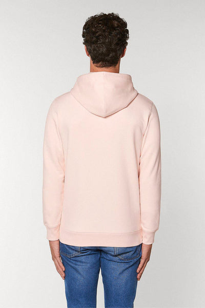 Light Pink Embroidered BHappy Logo Hoodie, Heavyweight, from organic cotton blend, Unisex, for Women & for Men