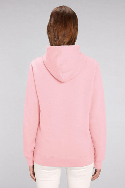 Cotton Pink Floral Printed Hoodie, Heavyweight, from organic cotton blend