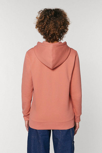 Rose Embroidered BHappy Logo Hoodie, Heavyweight, from organic cotton blend, Unisex, for Women & for Men