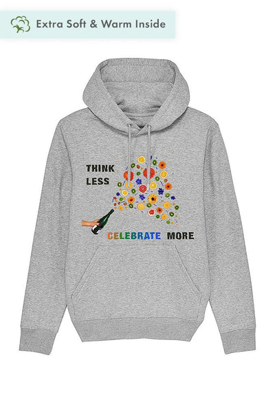 Grey Celebrate Graphic Hoodie, Heavyweight, from organic cotton blend, Unisex, for Women & for Men