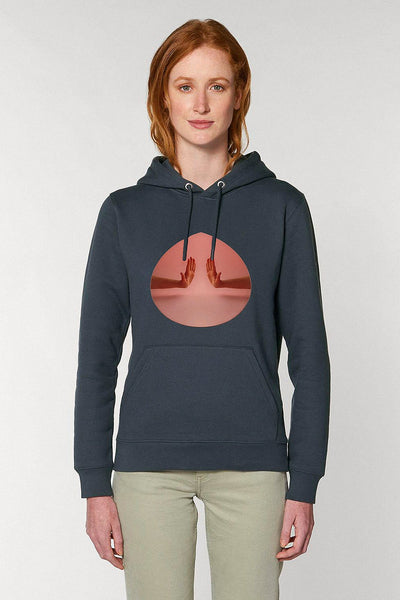Dark grey Two Hands Graphic Hoodie, Heavyweight, from organic cotton blend, Unisex, for Women & for Men