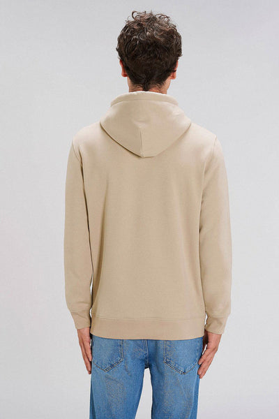 Beige Embroidered BHappy Logo Hoodie, Heavyweight, from organic cotton blend, Unisex, for Women & for Men