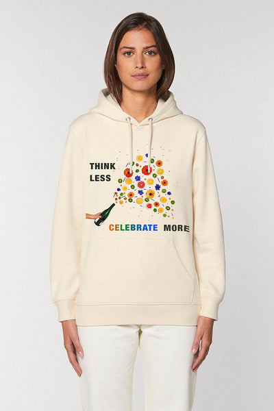 Beige Celebrate Graphic Hoodie, Heavyweight, from organic cotton blend, Unisex, for Women & for Men