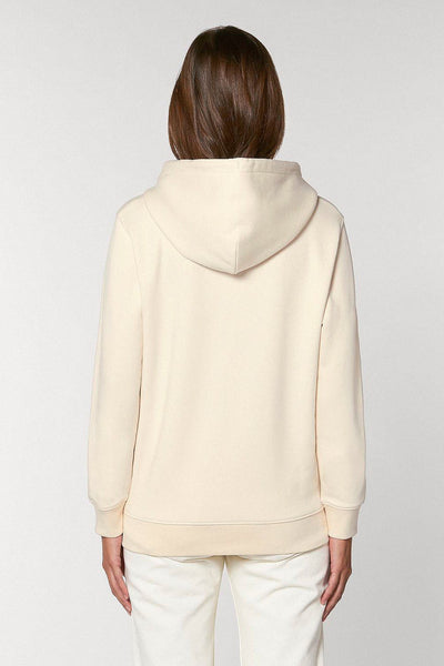 Beige Chocolate Love Print Hoodie, Heavyweight, from organic cotton blend, Unisex, for Women & for Men