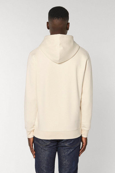 Beige Chocolate Love Print Hoodie, Heavyweight, from organic cotton blend, Unisex, for Women & for Men
