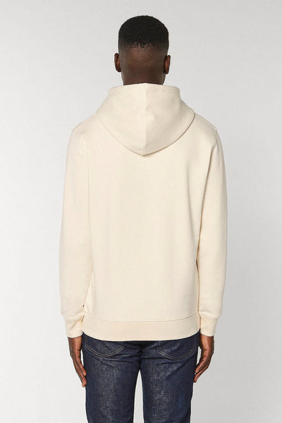 Beige Chocolate Love Print Hoodie, Heavyweight, from organic cotton blend, Unisex, for Women & for Men