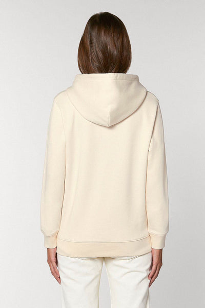 Beige Love Heart Graphic Hoodie, Heavyweight, from organic cotton blend