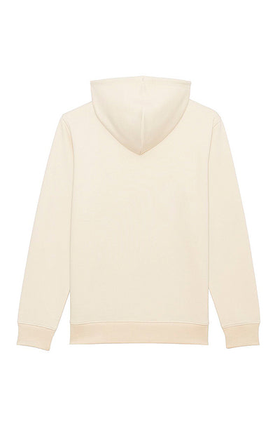 Beige Floral Printed Hoodie, Heavyweight, from organic cotton blend