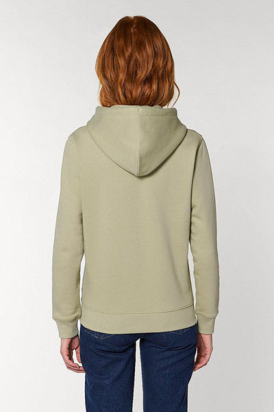 Sage green Embroidered BHappy Logo Hoodie, Heavyweight, from organic cotton blend, Unisex, for Women & for Men