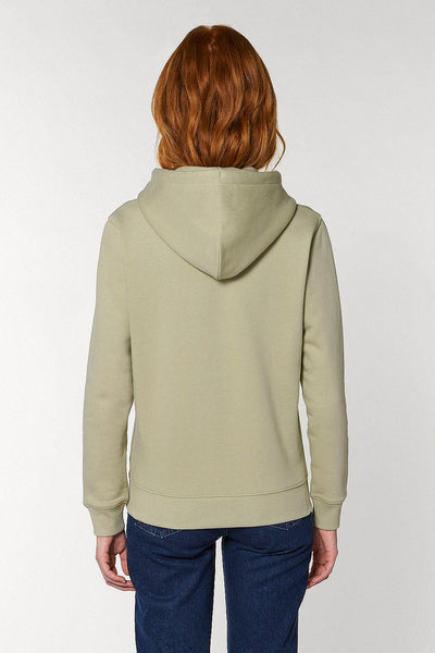 Sage green Embroidered BHappy Logo Hoodie, Heavyweight, from organic cotton blend, Unisex, for Women & for Men