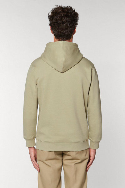 Sage green Embroidered BHappy Logo Hoodie, Heavyweight, from organic cotton blend, Unisex, for Women & for Men