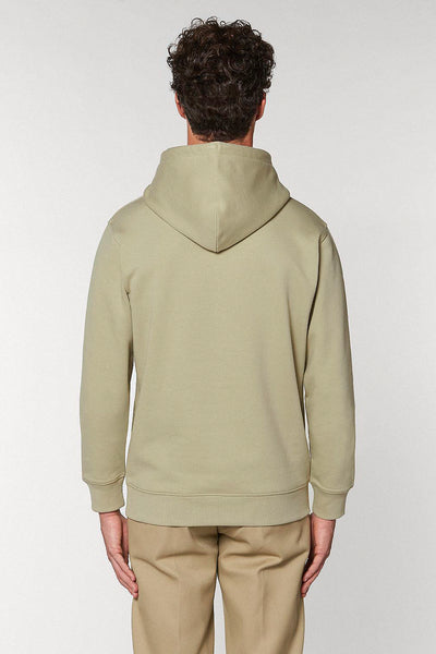 Sage green Embroidered BHappy Logo Hoodie, Heavyweight, from organic cotton blend, Unisex, for Women & for Men