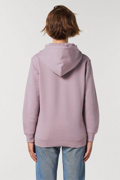 Lilac purple Donut Flowers Printed Hoodie, Heavyweight, from organic cotton blend