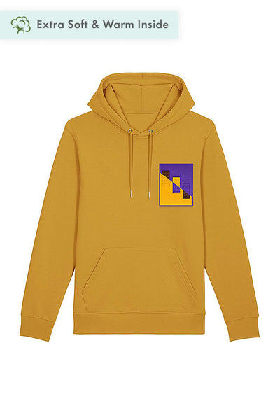 Yellow Chocolate Love Print Hoodie, Heavyweight, from organic cotton blend, Unisex, for Women & for Men