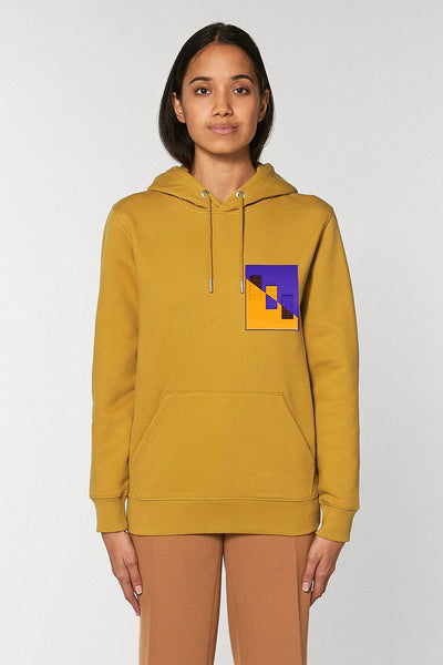 Yellow Chocolate Love Print Hoodie, Heavyweight, from organic cotton blend, Unisex, for Women & for Men