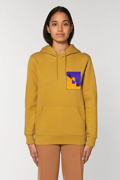 Yellow Chocolate Love Print Hoodie, Heavyweight, from organic cotton blend, Unisex, for Women & for Men