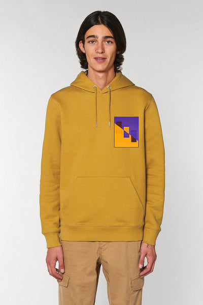 Yellow Chocolate Love Print Hoodie, Heavyweight, from organic cotton blend, Unisex, for Women & for Men