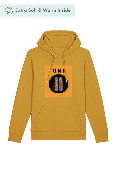 Yellow Unicorn Graphic Hoodie, Heavyweight, from organic cotton blend
