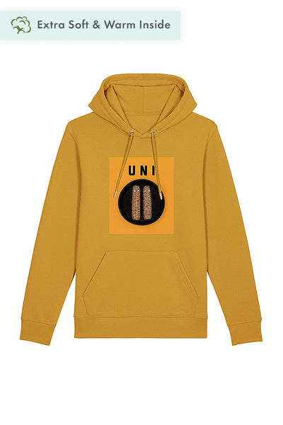 Yellow Unicorn Graphic Hoodie, Heavyweight, from organic cotton blend
