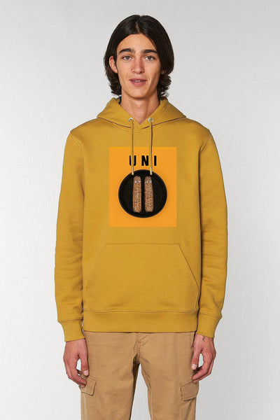 Yellow Unicorn Graphic Hoodie, Heavyweight, from organic cotton blend