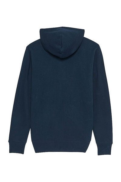 Navy Men Embroidered Logo Zip Up Hoodie, Heavyweight, from organic cotton blend