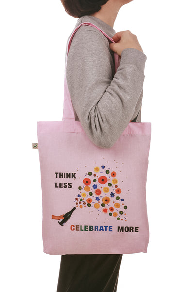 Organic Cotton Tote Bag with Celebrate More Print