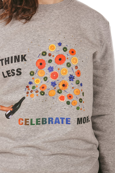 Grey Celebrate Graphic Sweatshirt, Heavyweight, from organic cotton blend, Unisex, for Women & for Men