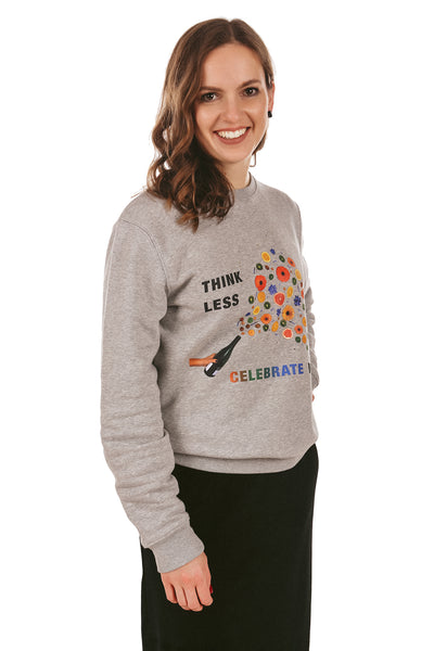 Grey Celebrate Graphic Sweatshirt, Heavyweight, from organic cotton blend, Unisex, for Women & for Men