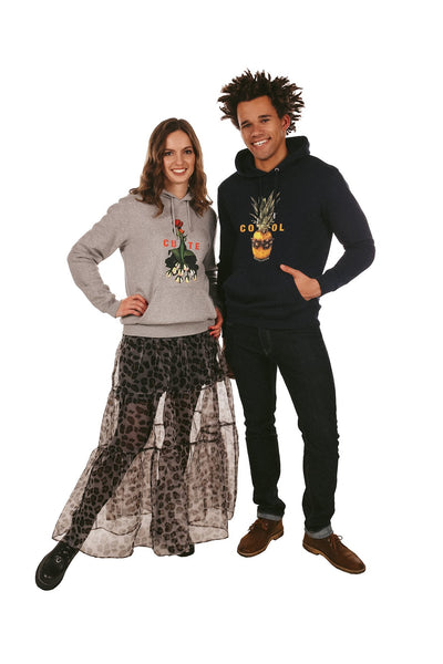 Navy Cool Graphic Hoodie, Heavyweight, from organic cotton blend, Unisex, for Women & for Men
