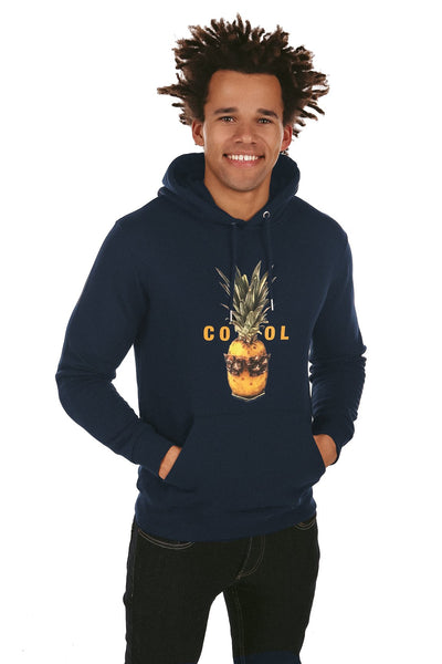 Navy Cool Graphic Hoodie, Heavyweight, from organic cotton blend, Unisex, for Women & for Men