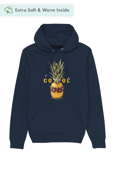 Navy Cool Graphic Hoodie, Heavyweight, from organic cotton blend, Unisex, for Women & for Men