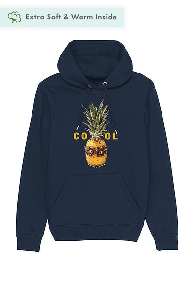 Navy Cool Graphic Hoodie, Heavyweight, from organic cotton blend, Unisex, for Women & for Men