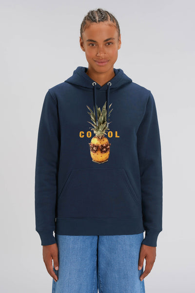 Navy Cool Graphic Hoodie, Heavyweight, from organic cotton blend, Unisex, for Women & for Men