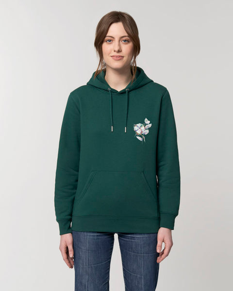 Green Organic Cotton Printed Hoodie, Heavyweight, from organic cotton blend, Unisex, for Women & for Men