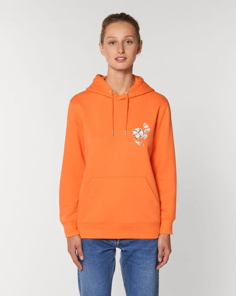 Orange Organic Cotton Printed Hoodie, Heavyweight, from organic cotton blend, Unisex, for Women & for Men