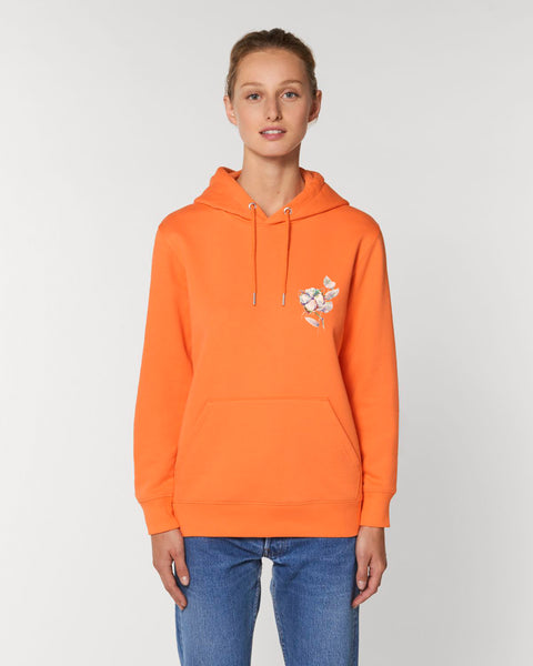 Orange Organic Cotton Printed Hoodie, Heavyweight, from organic cotton blend, Unisex, for Women & for Men