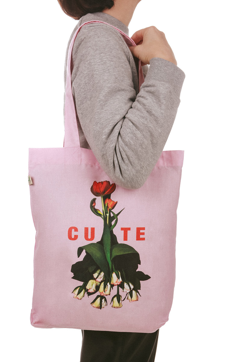 Cute Floral Print Organic Cotton Tote Bag Tote Bags BHappy Brand