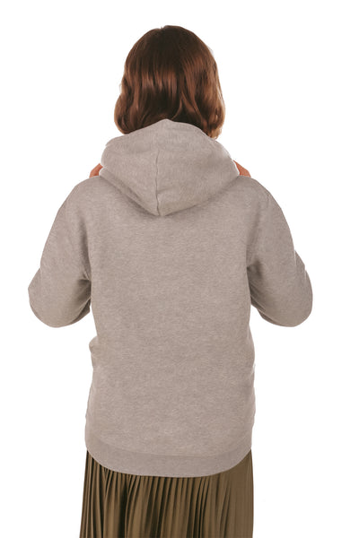 Grey Cute Floral Graphic Hoodie, Heavyweight, from organic cotton blend