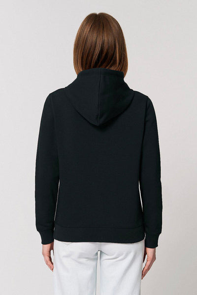 Black BHappy Logo Basic Hoodie, Medium-weight, from organic cotton blend, Unisex, for Women & for Men