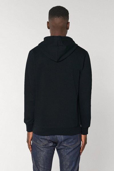 Black BHappy Logo Basic Hoodie, Medium-weight, from organic cotton blend, Unisex, for Women & for Men