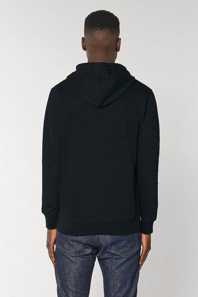 Black BHappy Logo Basic Hoodie, Medium-weight, from organic cotton blend, Unisex, for Women & for Men
