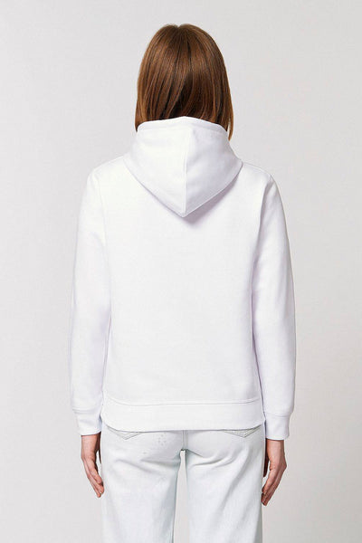 White BHappy Logo Basic Hoodie, Medium-weight, from organic cotton blend, Unisex, for Women & for Men