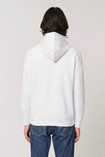 White BHappy Logo Basic Hoodie, Medium-weight, from organic cotton blend, Unisex, for Women & for Men